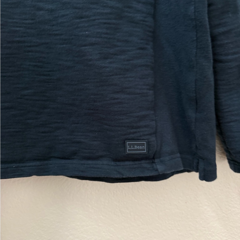 L.L. Bean Women's Peaks Island Quarter-Zip Pullover, Navy and White Stripe - Picture 5 of 11